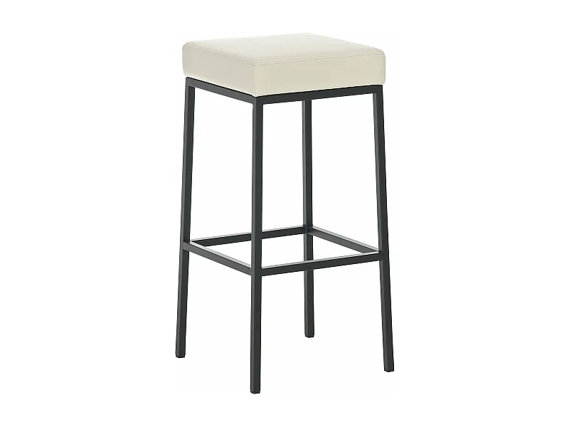 Tabouret de bar x1 métal crème 37 x 37 x 85 cm 10_0005245
