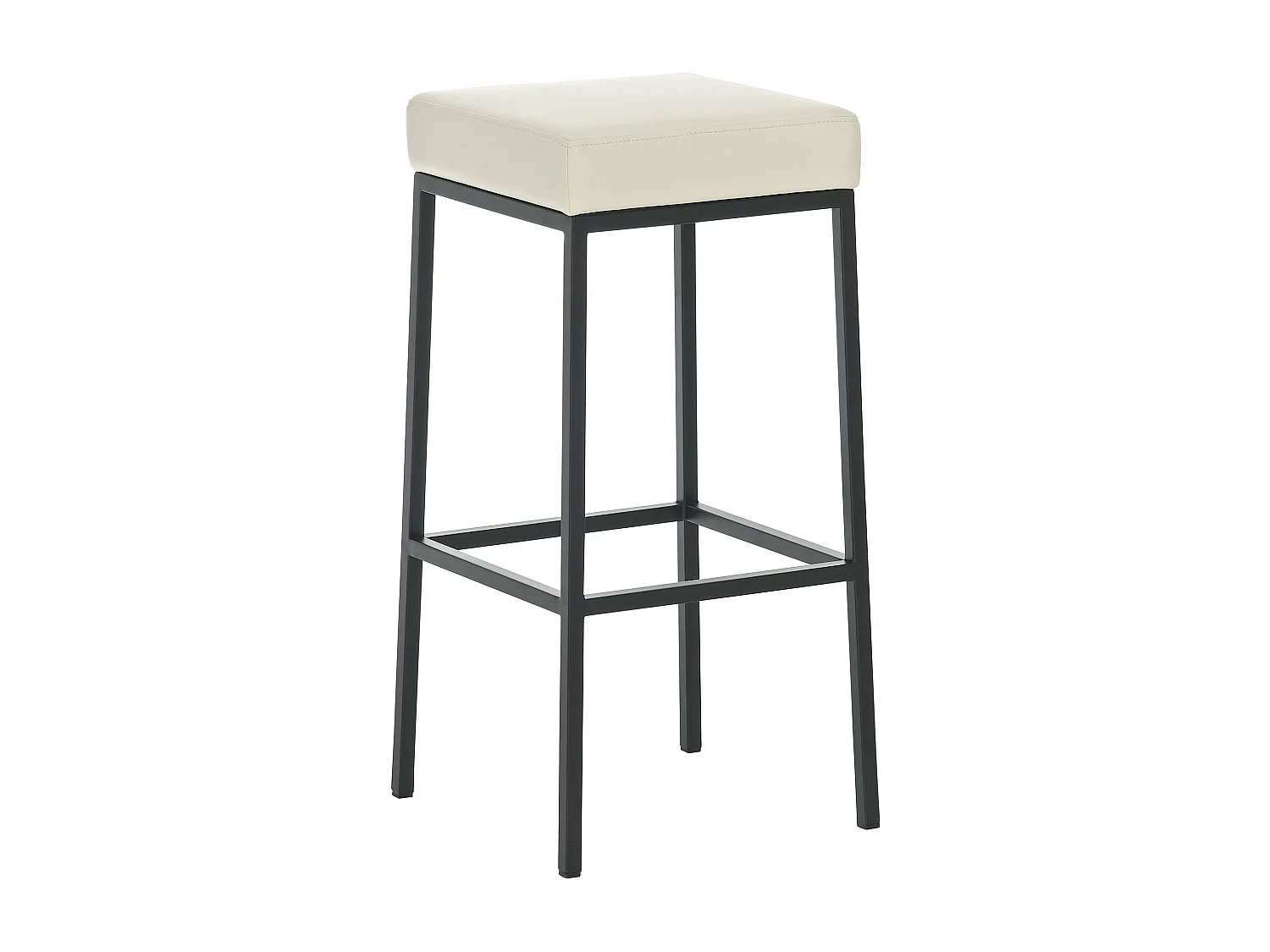 Tabouret de bar x1 métal crème 37 x 37 x 85 cm 10_0005245