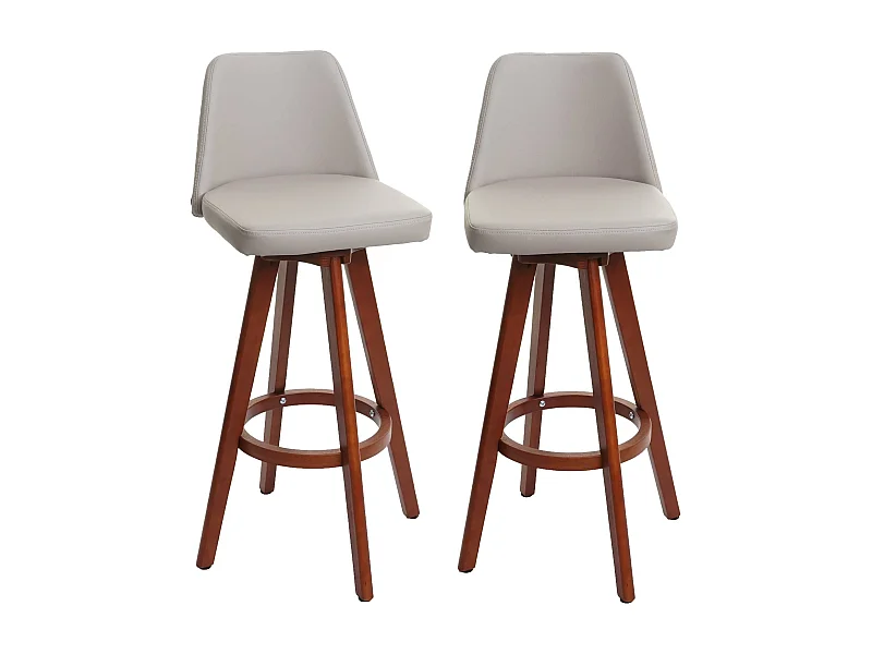 Lot de 2 tabourets bois marron 40 x 32 x 71 cm 04_0007457