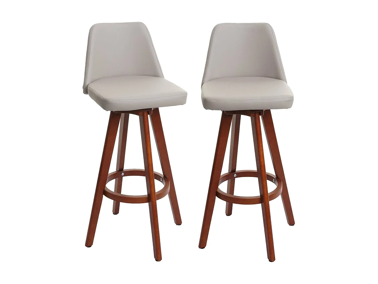 Lot de 2 tabourets bois marron 40 x 32 x 71 cm 04_0007457