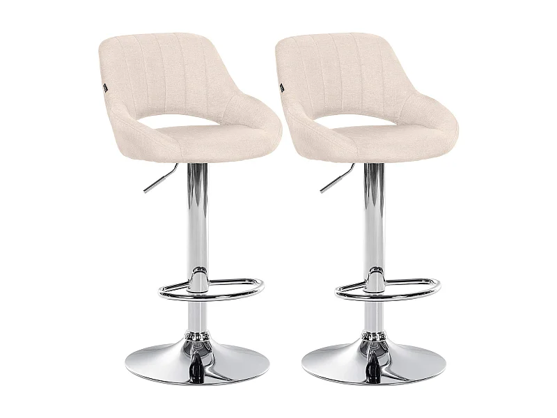 Lot de 2 tabourets métal crème 47 x 48 x 85 cm 10_0004356