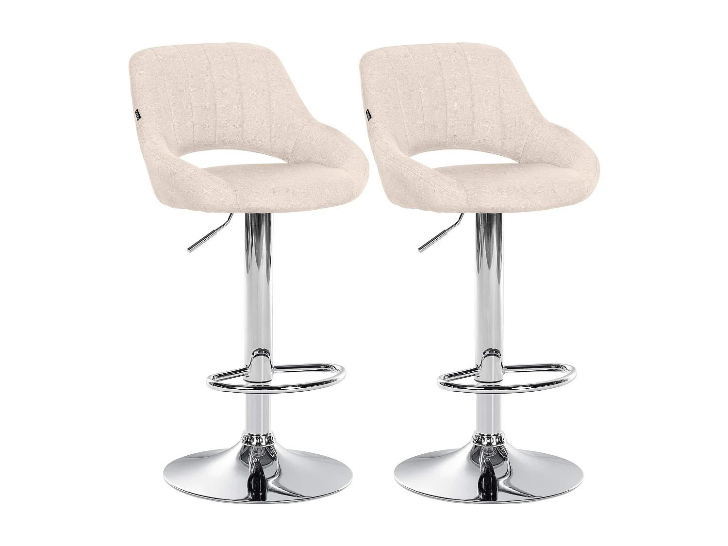 Lot de 2 tabourets métal crème 47 x 48 x 85 cm 10_0004356