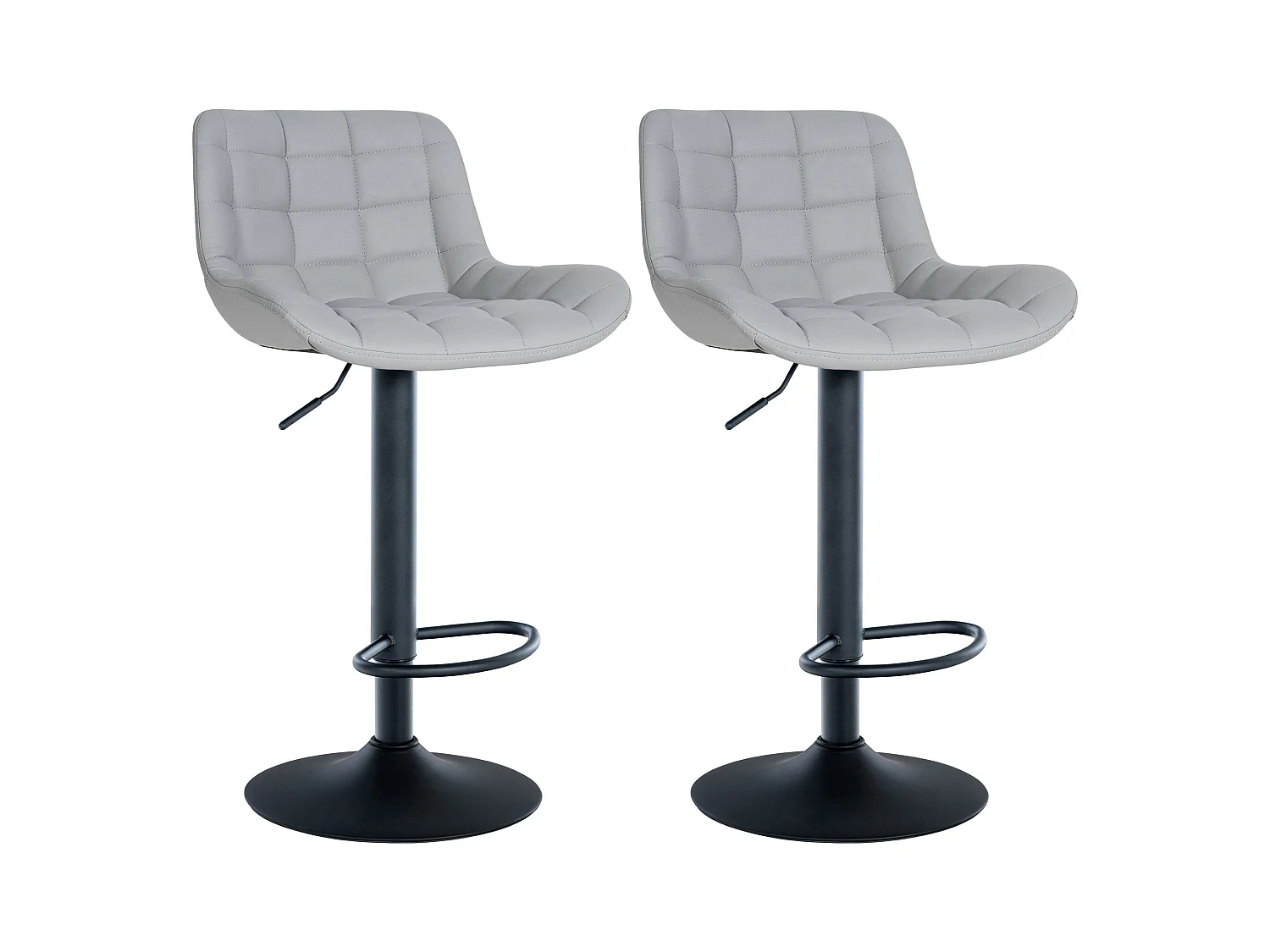 Lot de 2 tabourets métal grise 48 x 54 x 81 cm 10_0004443