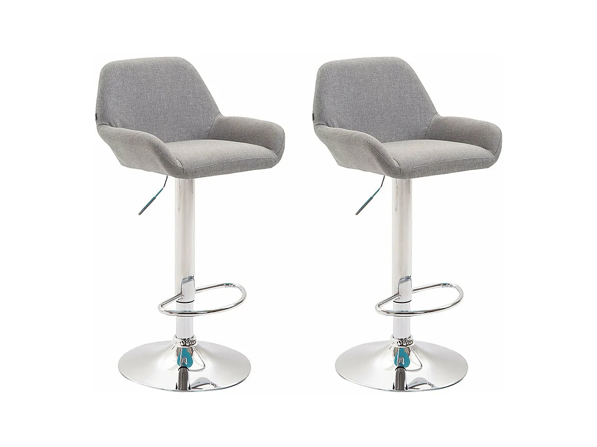 Lot de 2 tabourets métal grise 51 x 52 x 89 cm 10_0004041