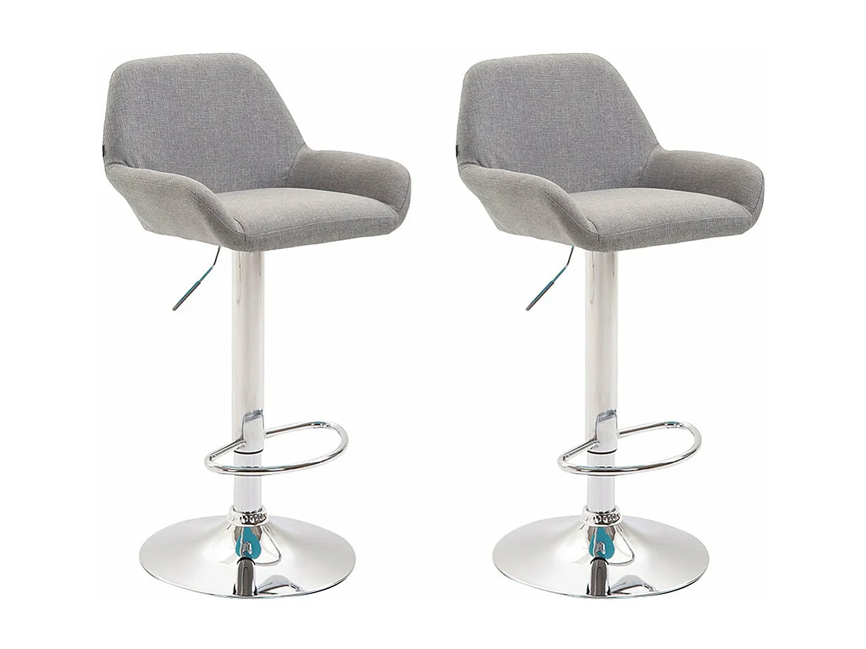 Lot de 2 tabourets métal grise 51 x 52 x 89 cm 10_0004041