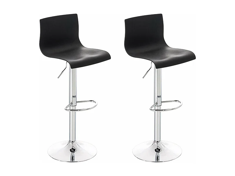 Lot de 2 tabourets métal argentée 39 x 36 x 84 cm 10_0004185