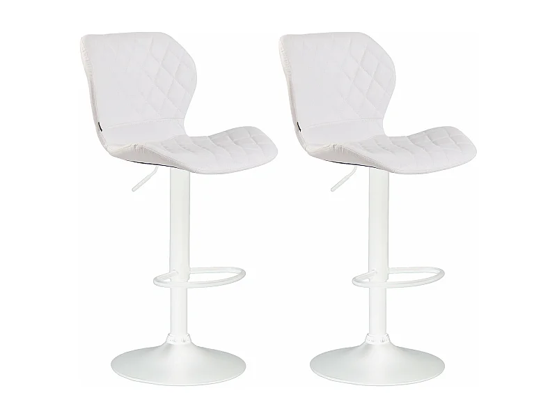 Lot de 2 tabourets métal blanche 47 x 51 x 88 cm 10_0004111