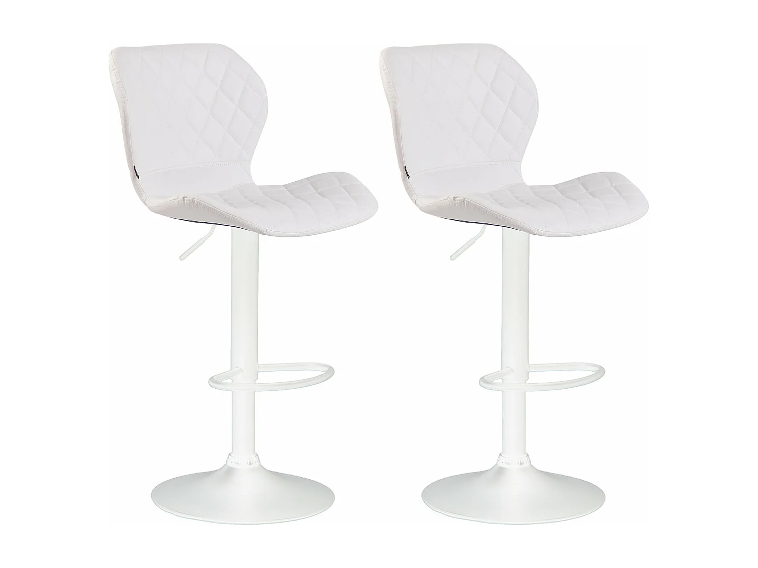 Lot de 2 tabourets métal blanche 47 x 51 x 88 cm 10_0004111