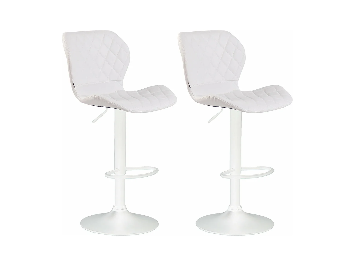 Lot de 2 tabourets métal blanche 47 x 51 x 88 cm 10_0004111