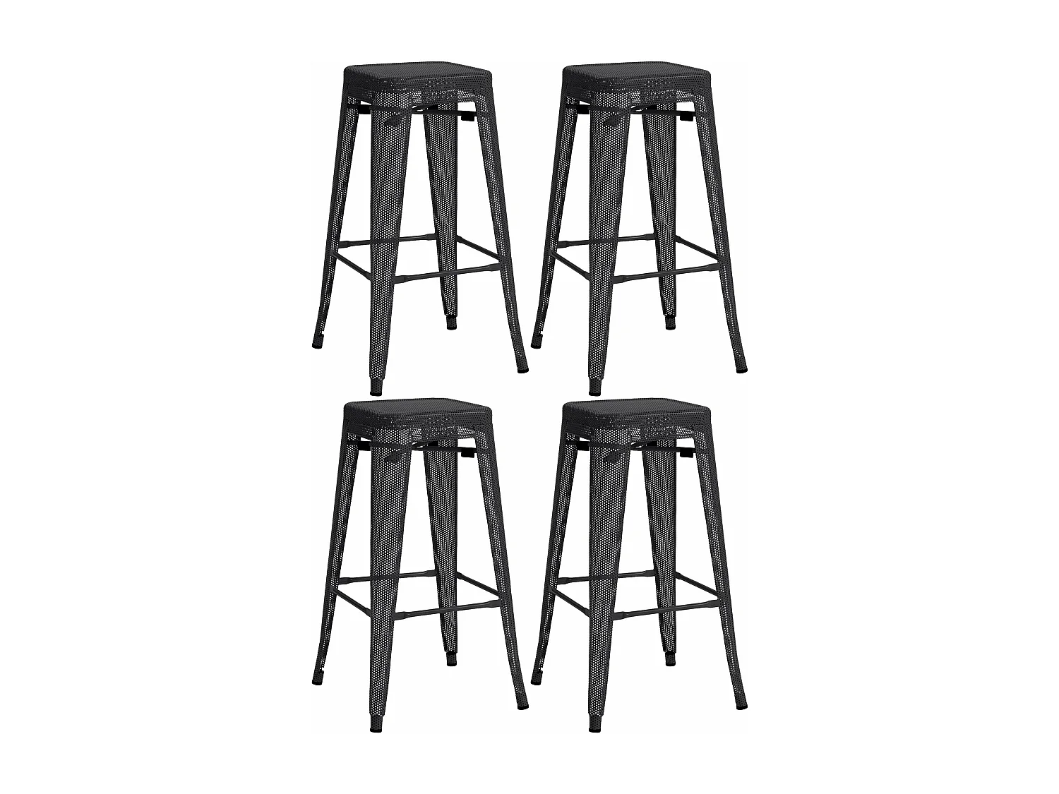 Set de 4 tabourets métal argentée 43 x 43 x 77 cm 10_0004509