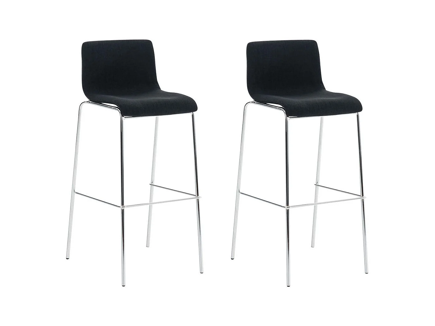 Lot de 2 tabourets métal argentée 43 x 48 x 100 cm 10_0004196
