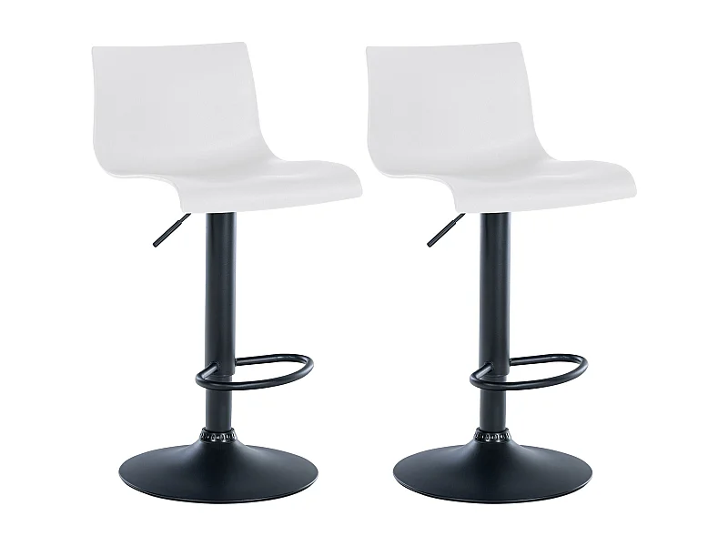 Lot de 2 tabourets métal blanche 39 x 36 x 84 cm 10_0004048