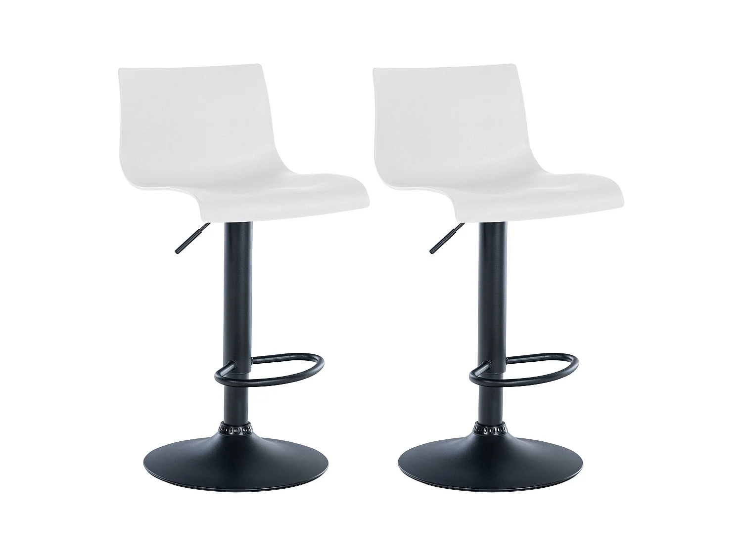 Lot de 2 tabourets métal blanche 39 x 36 x 84 cm 10_0004048