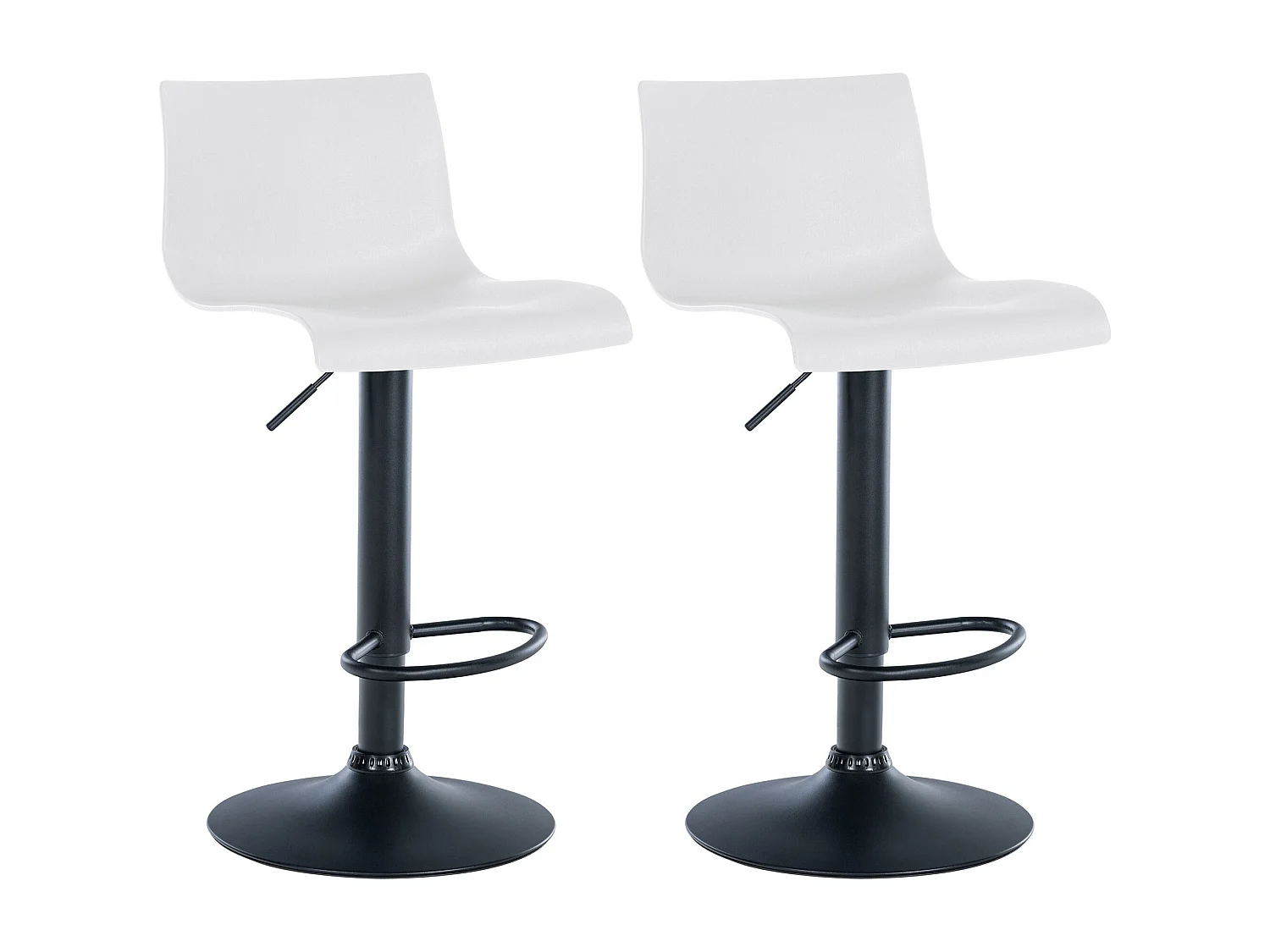 Lot de 2 tabourets métal blanche 39 x 36 x 84 cm 10_0004048