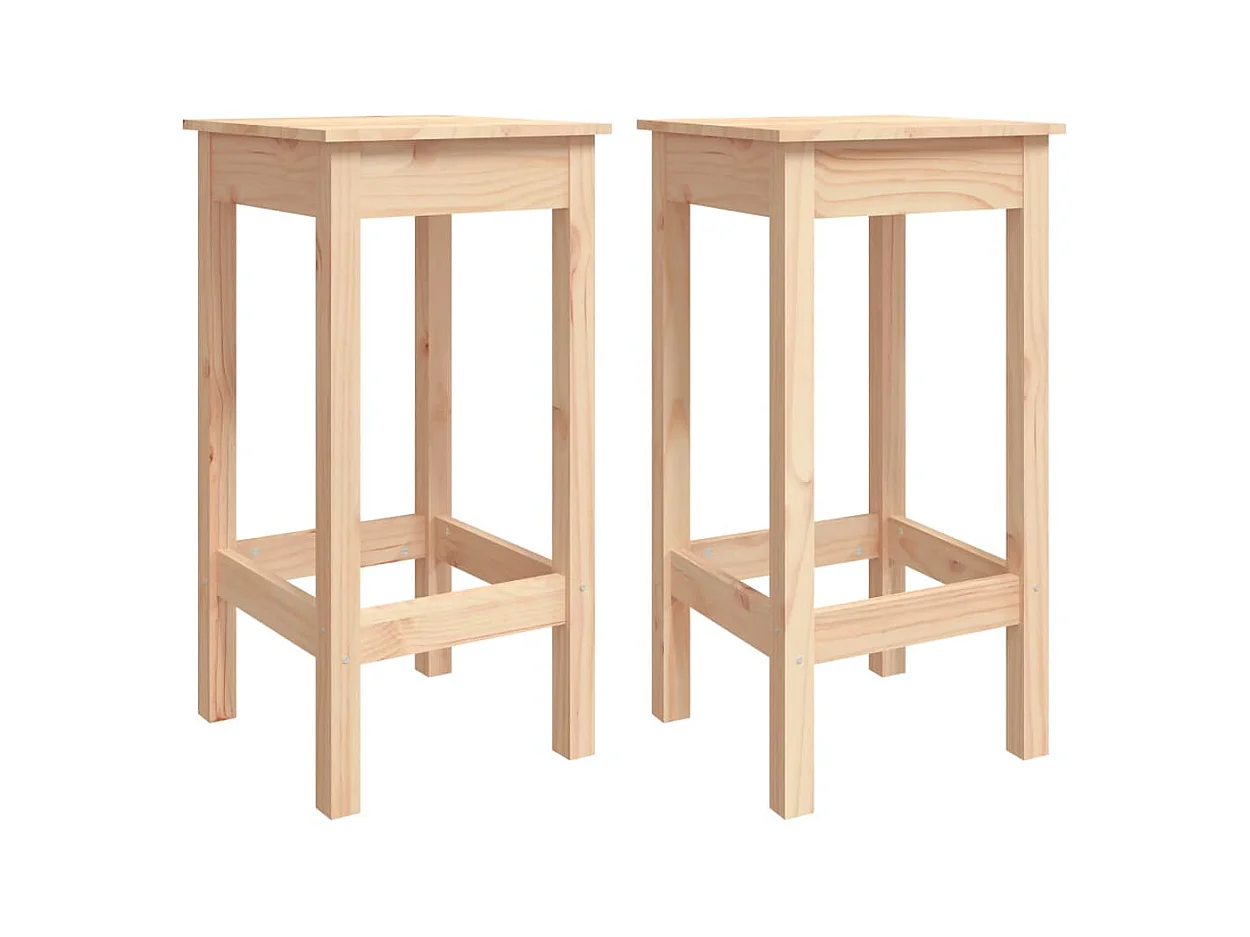 Lot de 2 tabourets bois marron 40 x 40 x 78 cm DEC025180