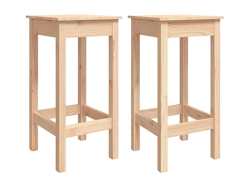 Lot de 2 tabourets bois marron 40 x 40 x 78 cm DEC025180