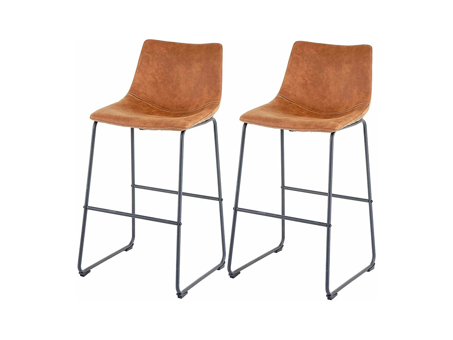 Lot de 2 tabourets métal marron 51 x 54 x 100 cm TDB04040