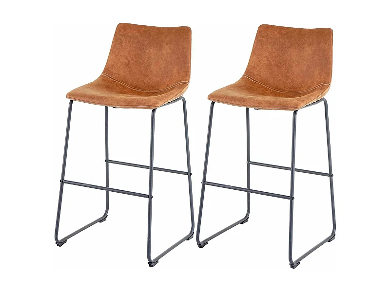 Lot de 2 tabourets métal marron 51 x 54 x 100 cm TDB04040