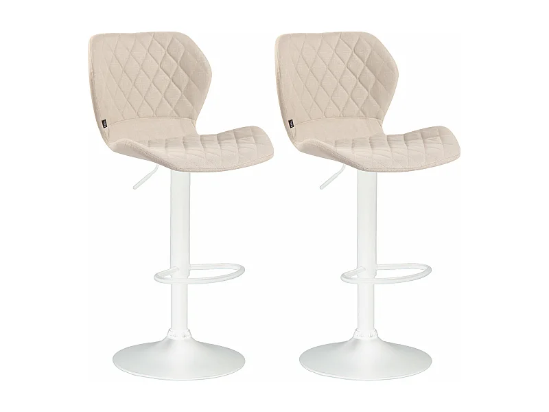 Lot de 2 tabourets métal blanche 47 x 51 x 88 cm 10_0004125