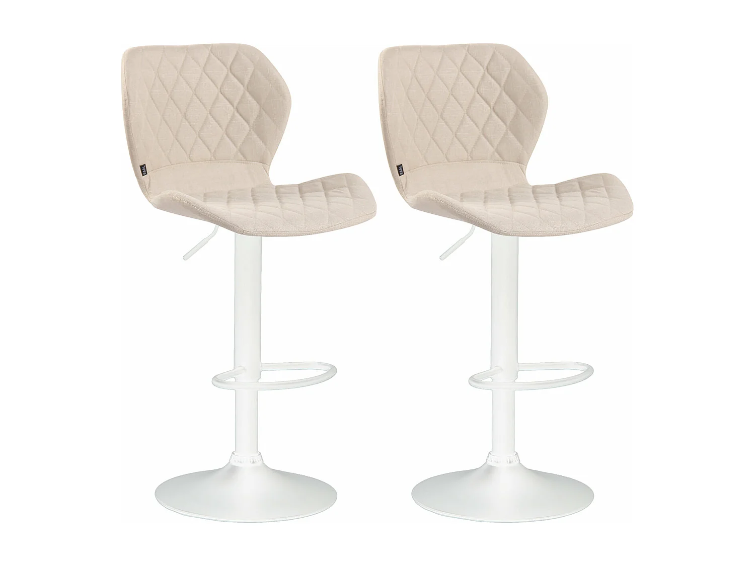 Lot de 2 tabourets métal blanche 47 x 51 x 88 cm 10_0004125