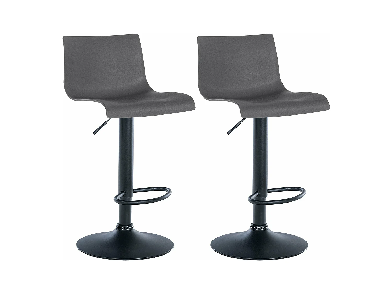 Lot de 2 tabourets métal grise 39 x 36 x 84 cm 10_0004045