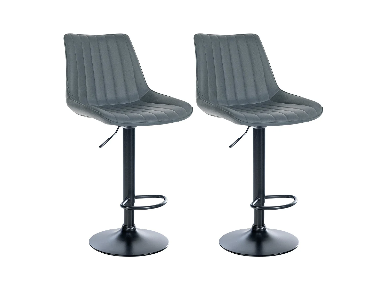Lot de 2 tabourets métal grise 49.5 x 50 x 91 cm 10_0004422