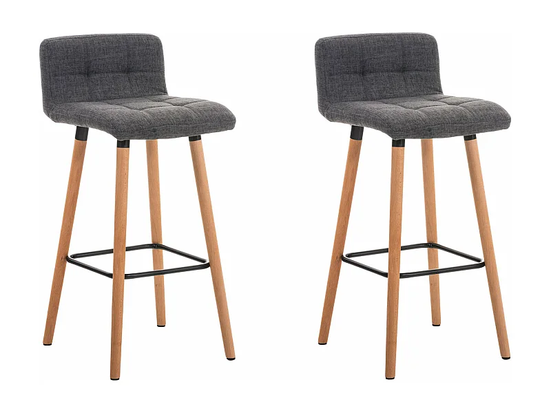 Lot de deux tabourets tissu grise 42 x 49 x 94 cm 10_0004322