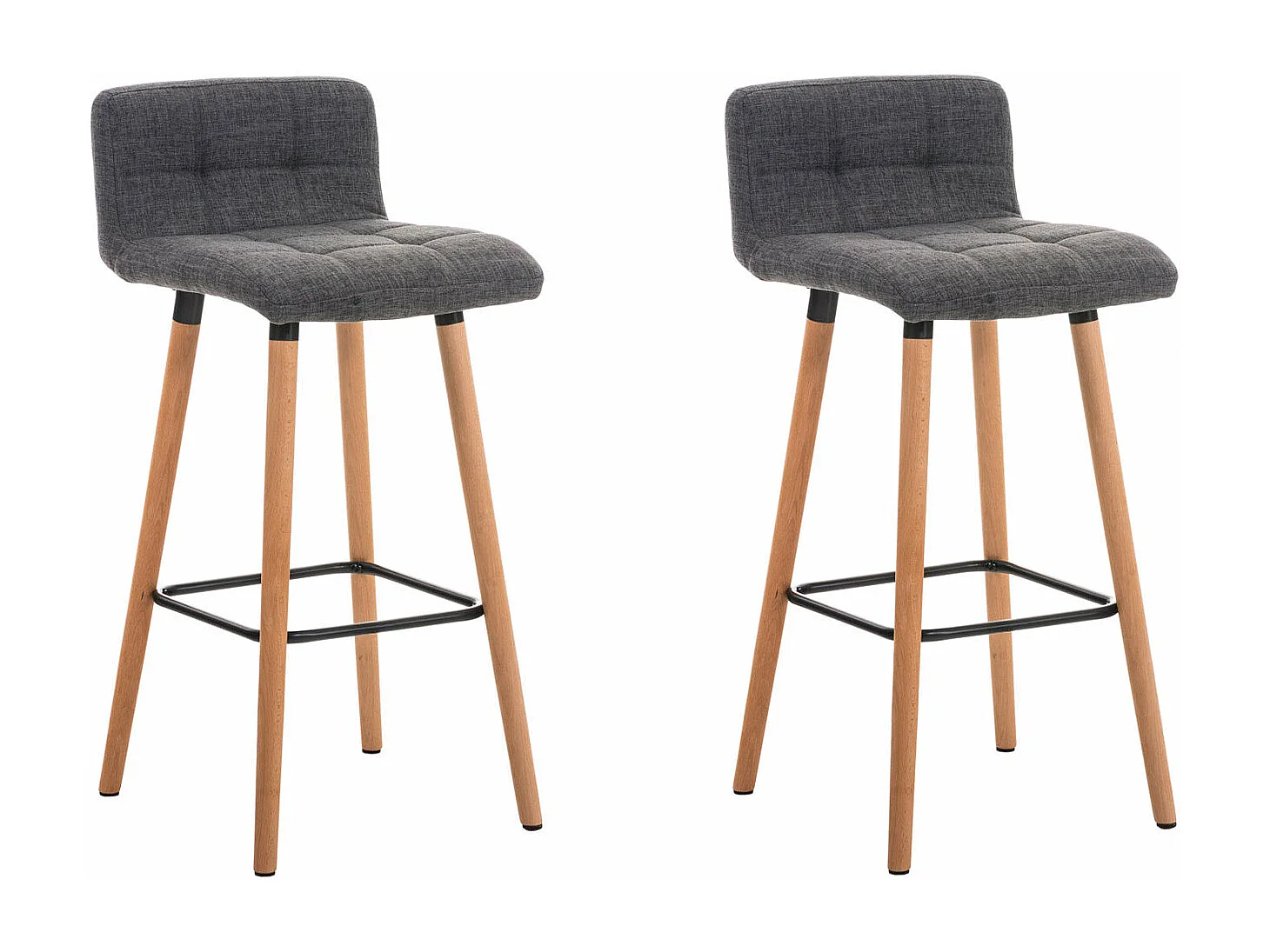 Lot de deux tabourets tissu grise 42 x 49 x 94 cm 10_0004322