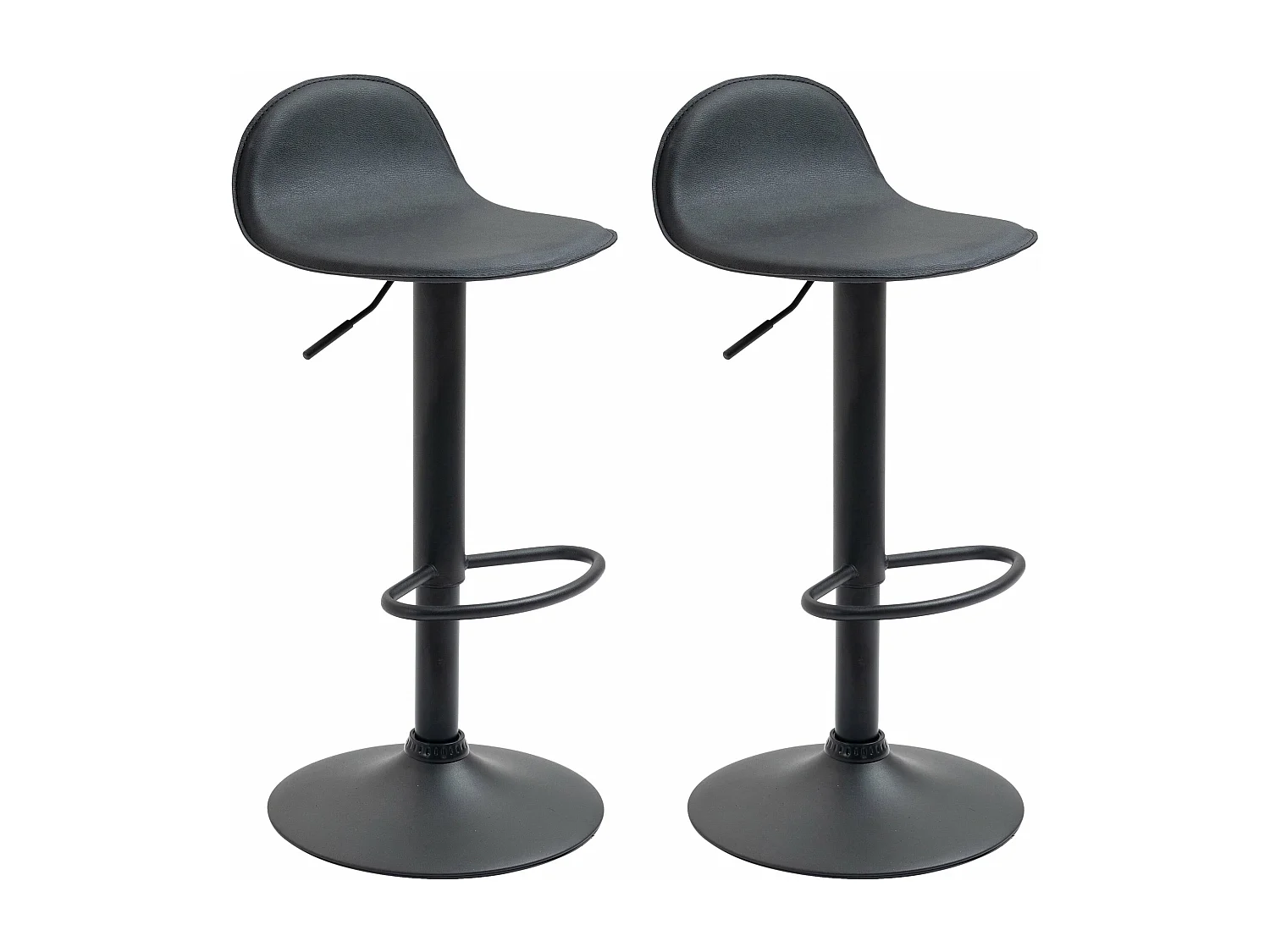 Lot de 2 tabourets métal argentée 39 x 41 x 94 cm 10_0004261