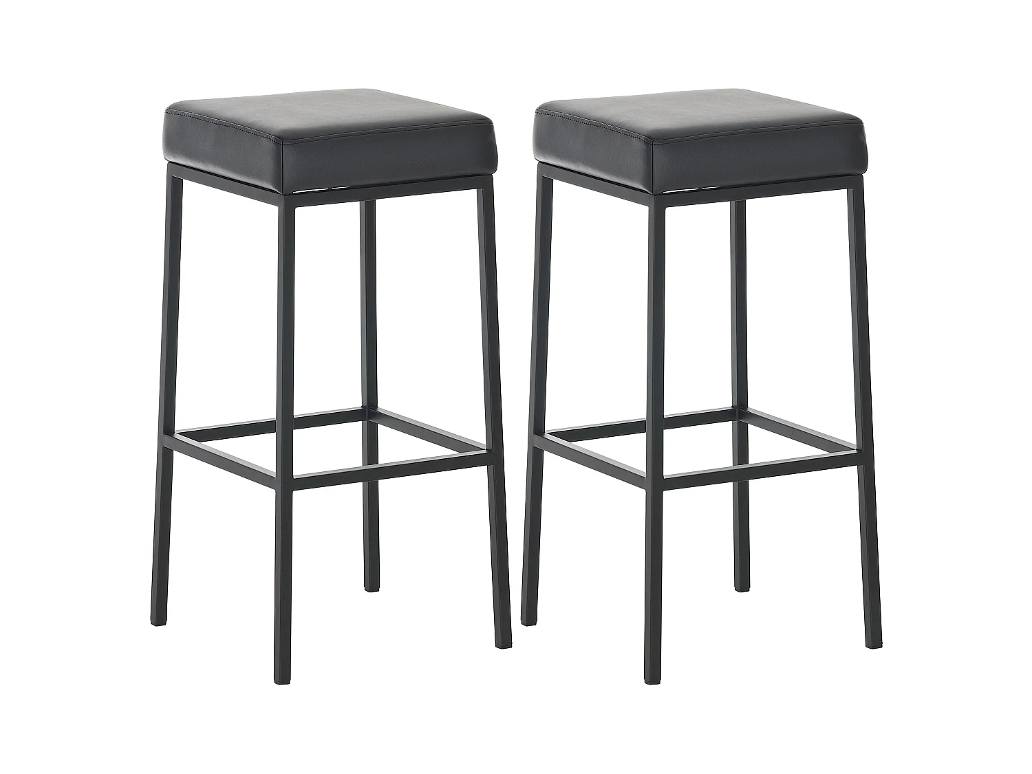 Lot de 2 tabourets métal argentée 37 x 37 x 85 cm 10_0004381