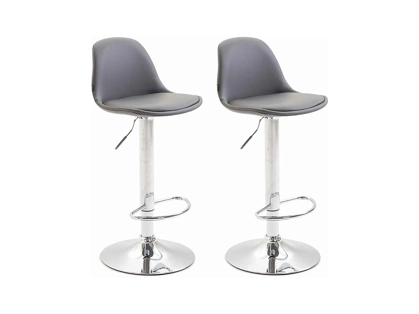 Lot de 2 tabourets métal grise 39 x 39 x 82 cm 10_0004244