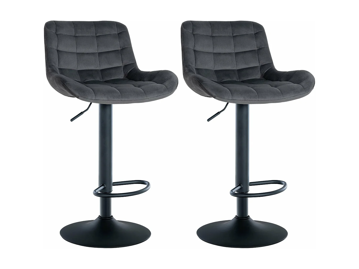 Lot de 2 tabourets métal grise 48 x 54 x 81 cm 10_0004445