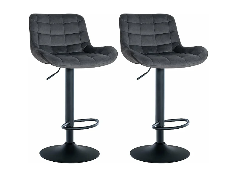 Lot de 2 tabourets métal grise 48 x 54 x 81 cm 10_0004445