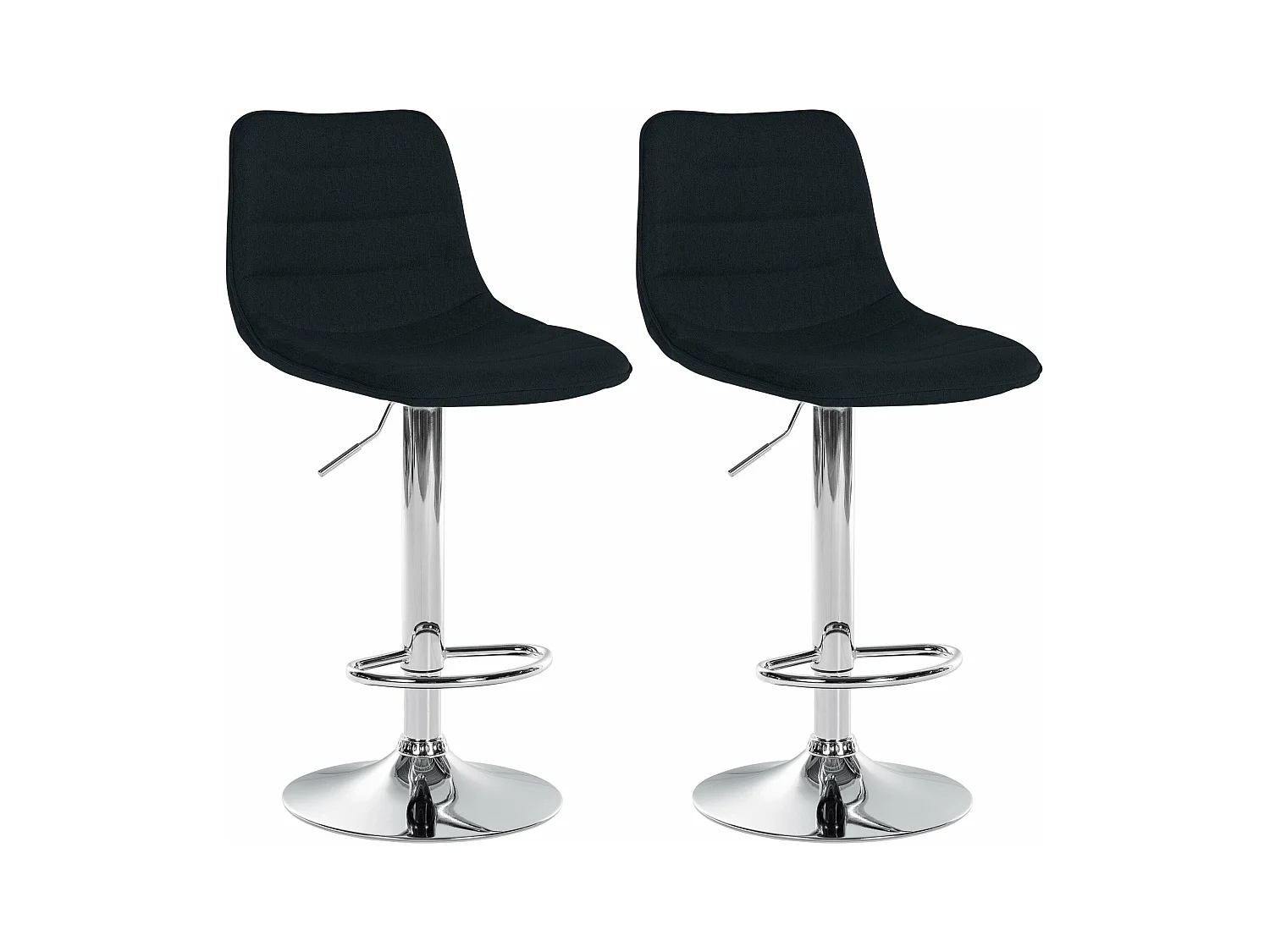 Lot de 2 tabourets métal argentée 45 x 46 x 89 cm 10_0004315