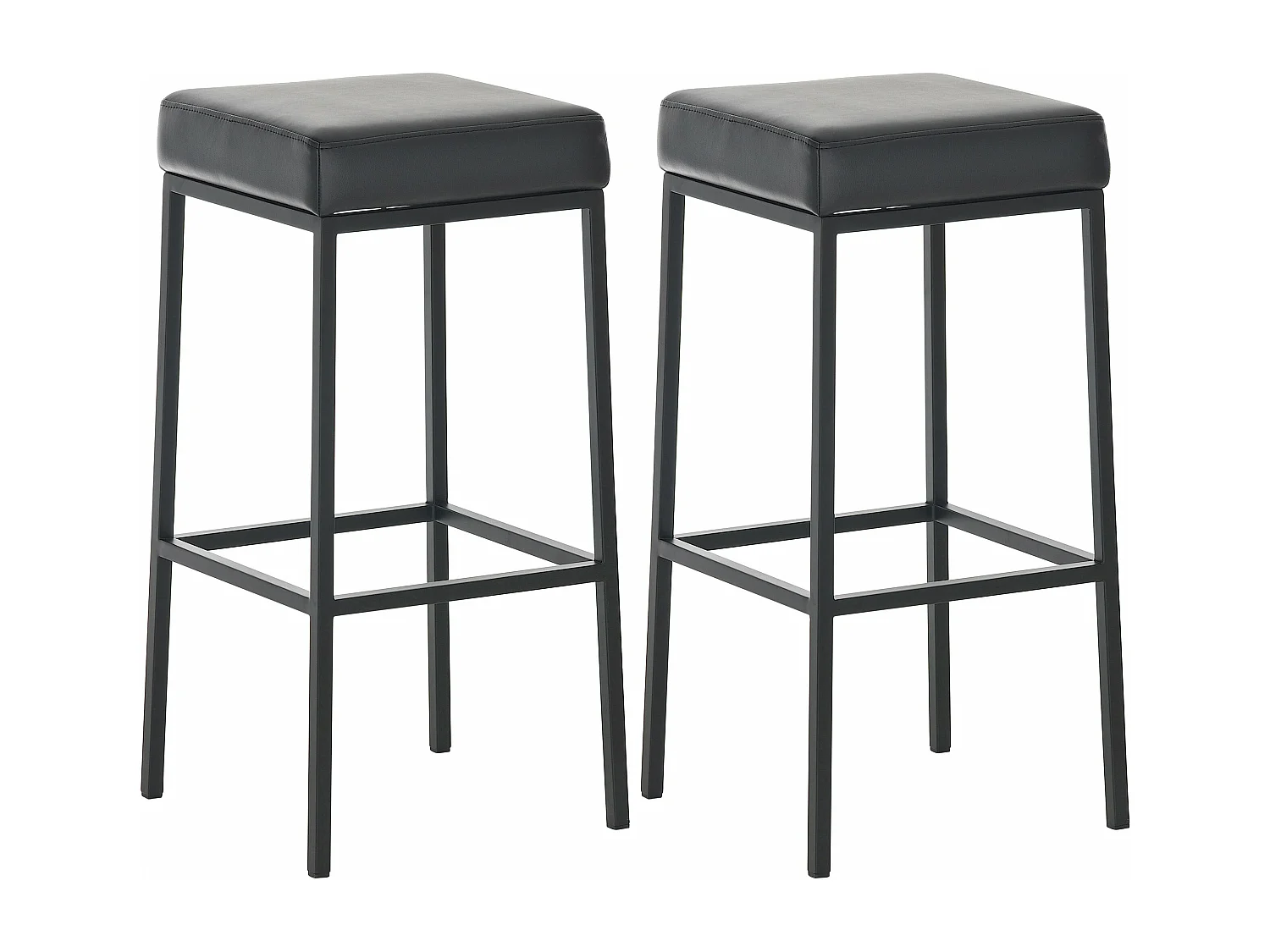 Lot de 2 tabourets métal argentée 37 x 37 x 80 cm 10_0004367