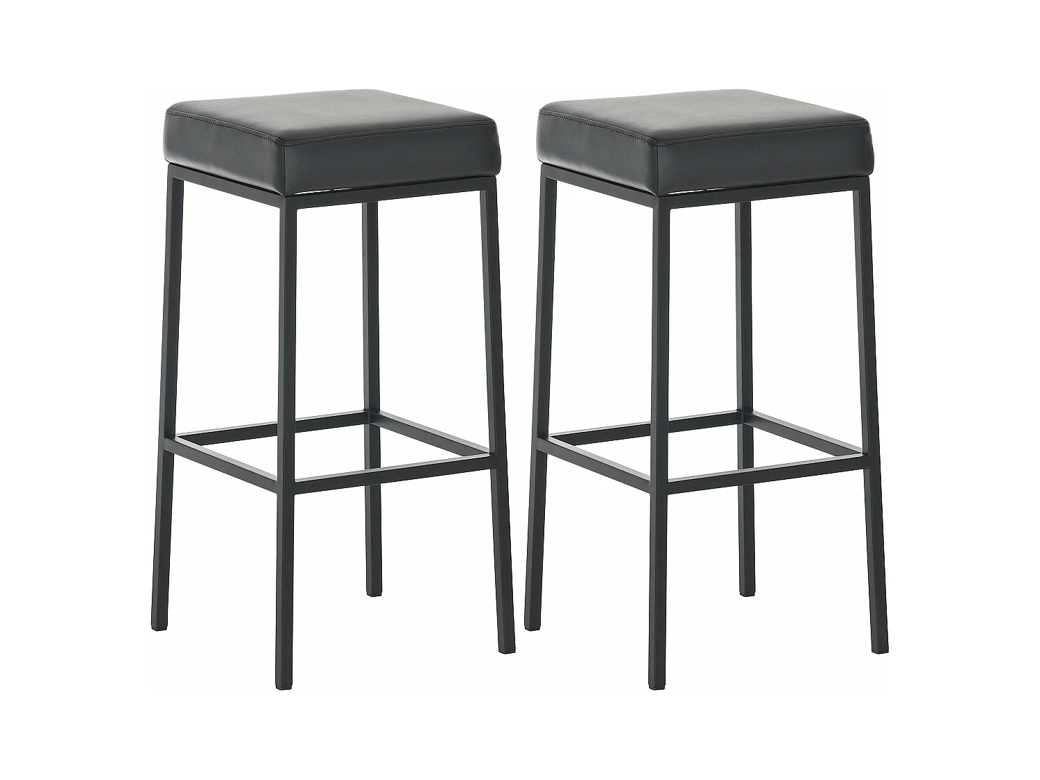 Lot de 2 tabourets métal argentée 37 x 37 x 80 cm 10_0004367