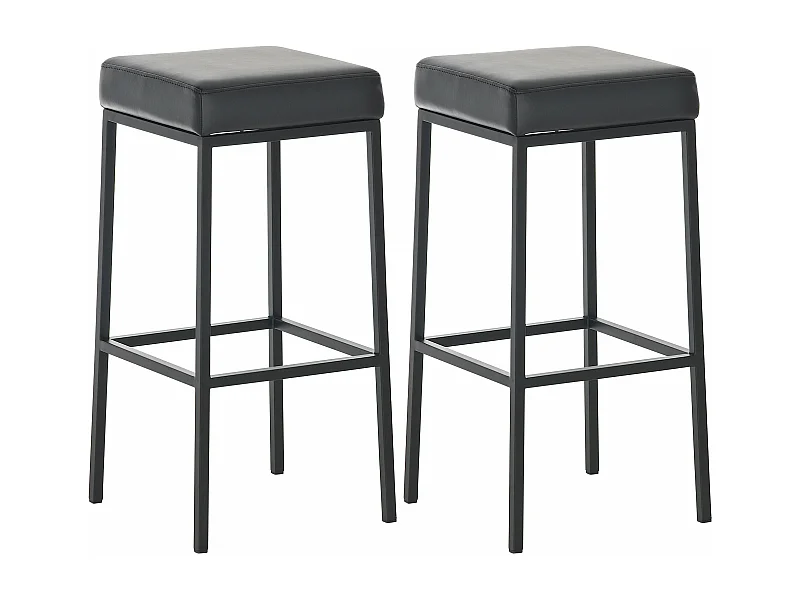 Lot de 2 tabourets métal argentée 37 x 37 x 80 cm 10_0004367