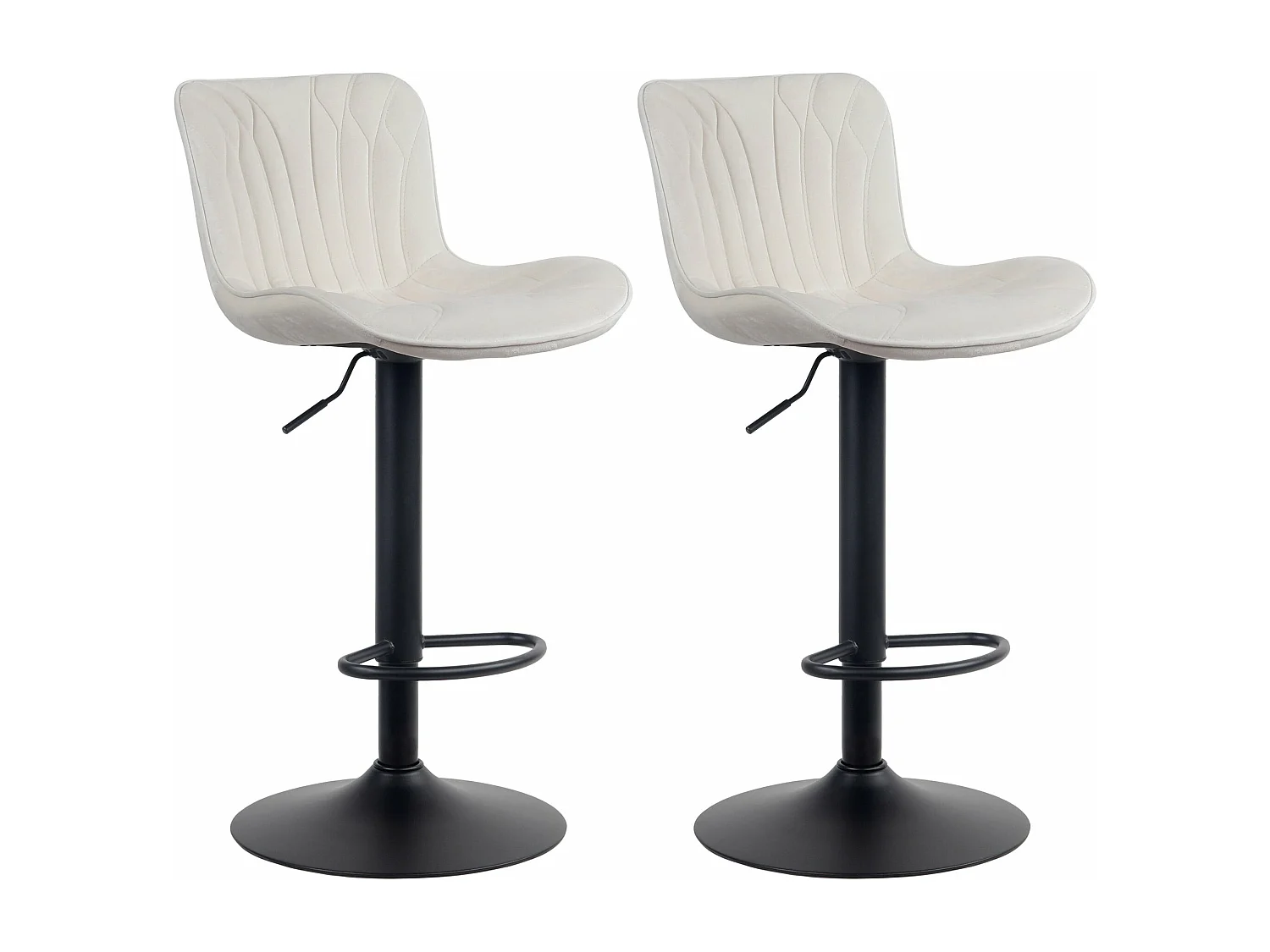 Lot de 2 tabourets métal crème 48 x 54 x 83 cm 10_0004328