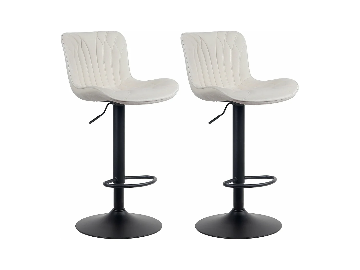 Lot de 2 tabourets métal crème 48 x 54 x 83 cm 10_0004328