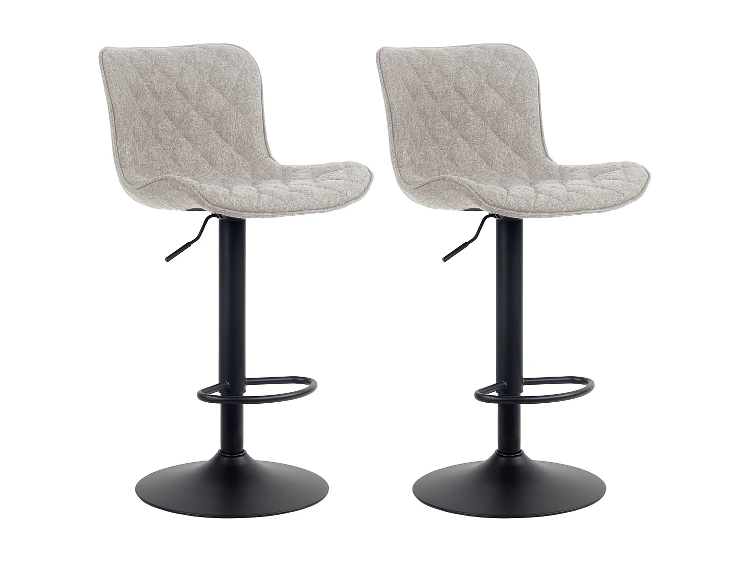 Lot de 2 tabourets métal argentée 48 x 54 x 83 cm 10_0004139