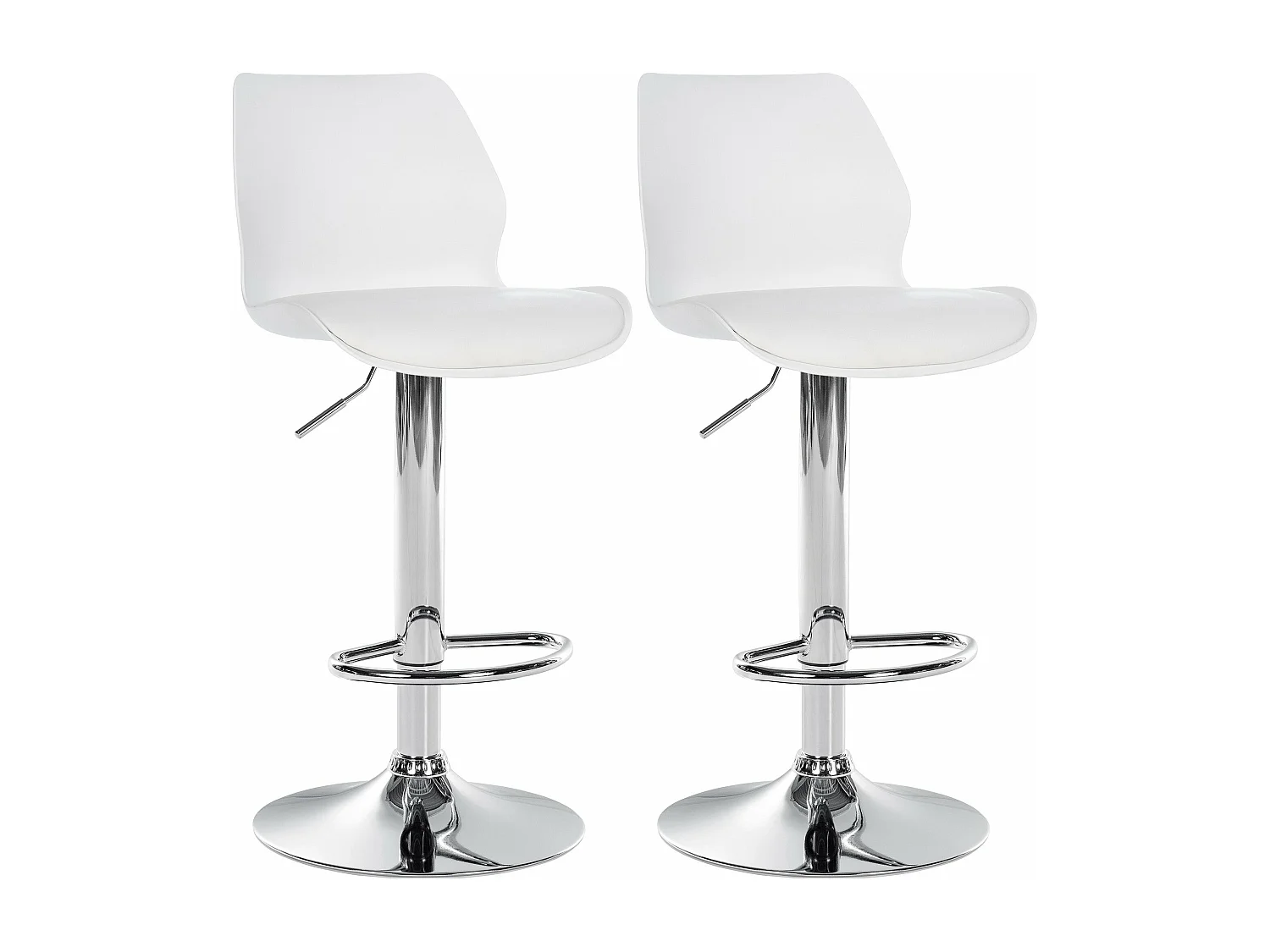 Lot de 2 tabourets métal blanche 39 x 42 x 82 cm 10_0004169