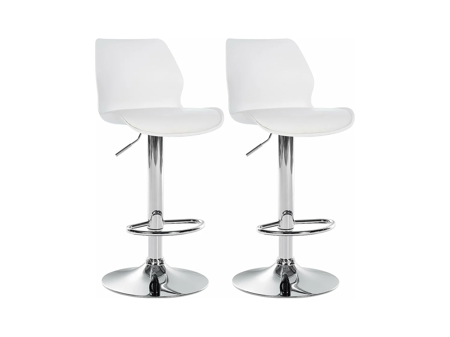 Lot de 2 tabourets métal blanche 39 x 42 x 82 cm 10_0004169