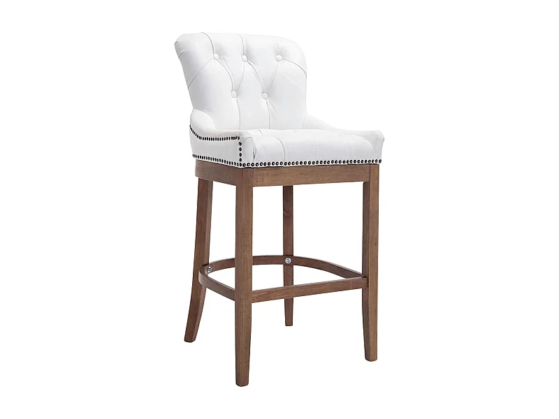 Tabouret de bar x1 cuir blanche 55 x 57 x 109 cm 10_0005059