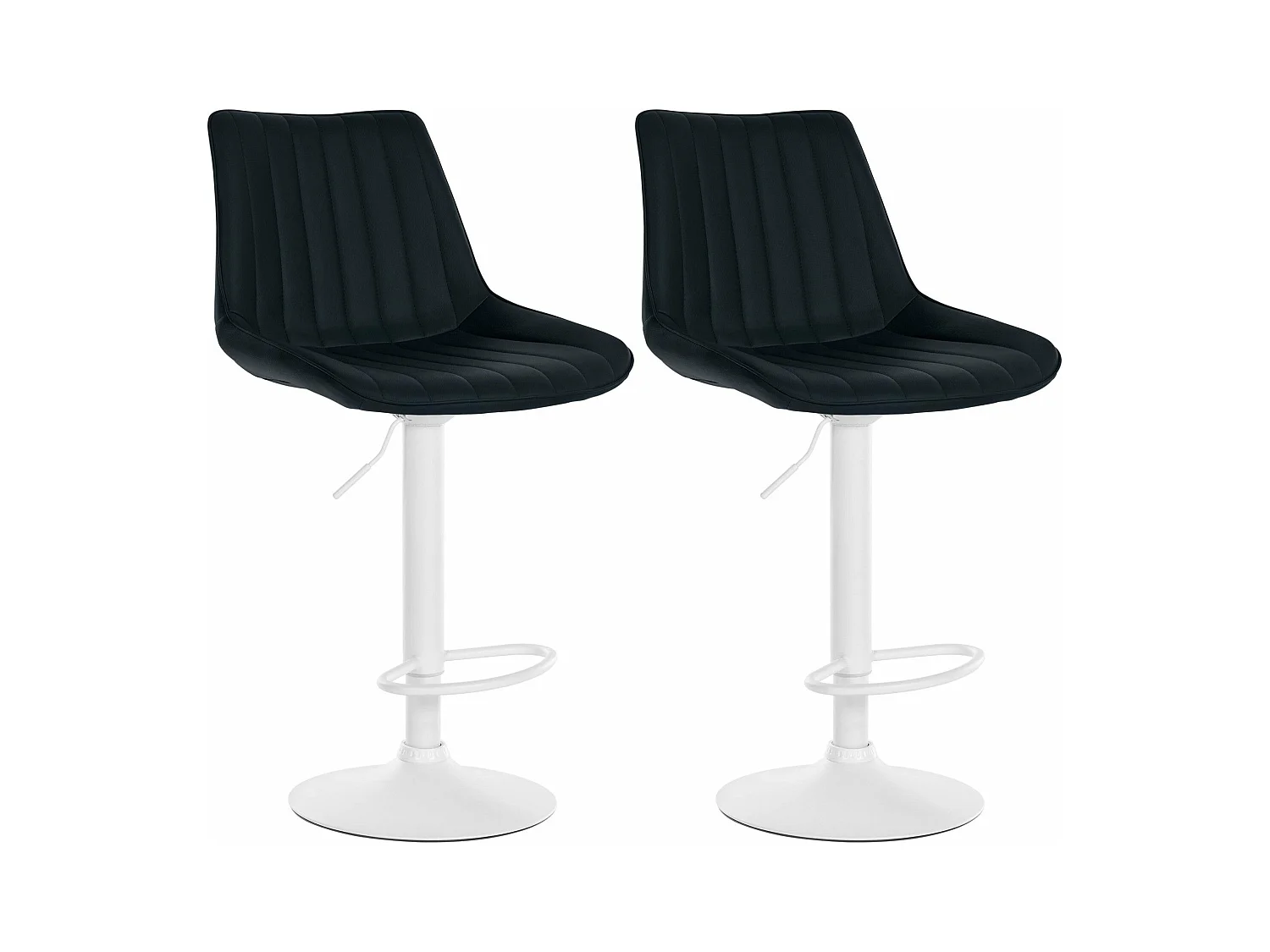Lot de 2 tabourets métal blanche 49.5 x 50 x 91 cm 10_0004425