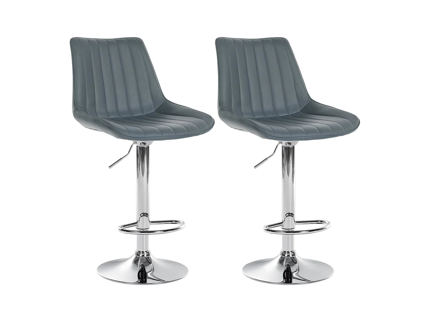 Lot de 2 tabourets métal grise 49.5 x 50 x 91 cm 10_0004420