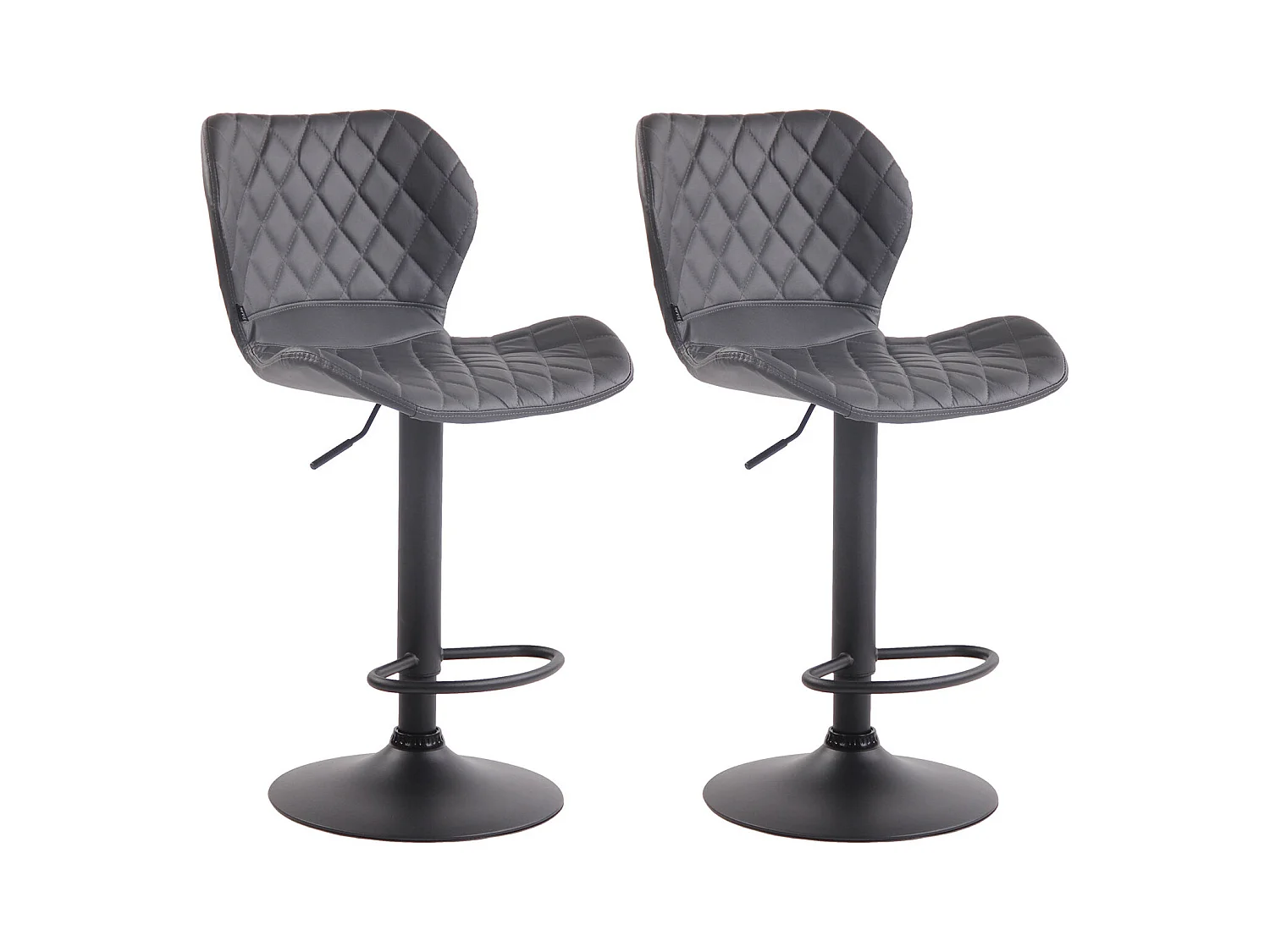 Lot de 2 tabourets métal grise 47 x 51 x 88 cm 10_0004107