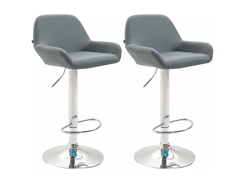 Lot de 2 tabourets métal grise 51 x 52 x 89 cm 10_0004021