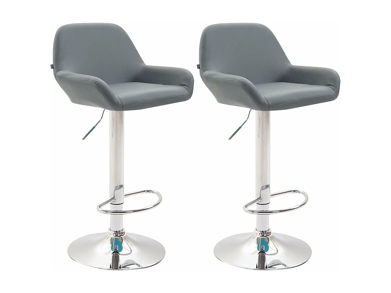 Lot de 2 tabourets métal grise 51 x 52 x 89 cm 10_0004021