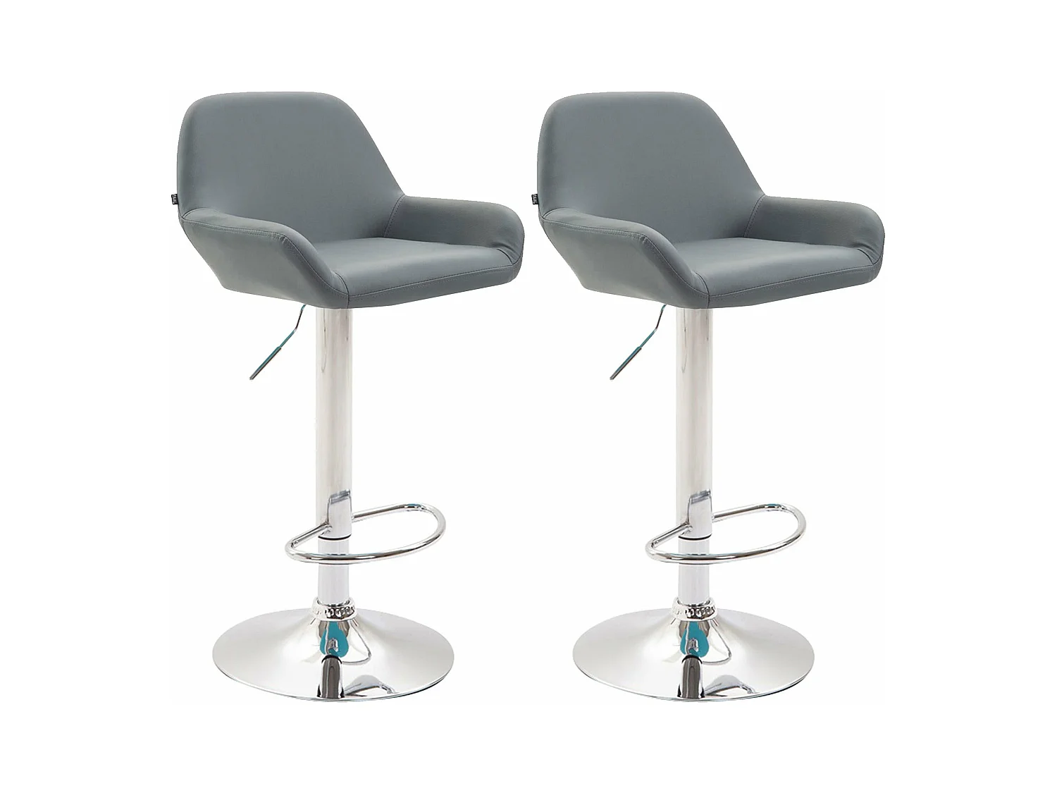 Lot de 2 tabourets métal grise 51 x 52 x 89 cm 10_0004021