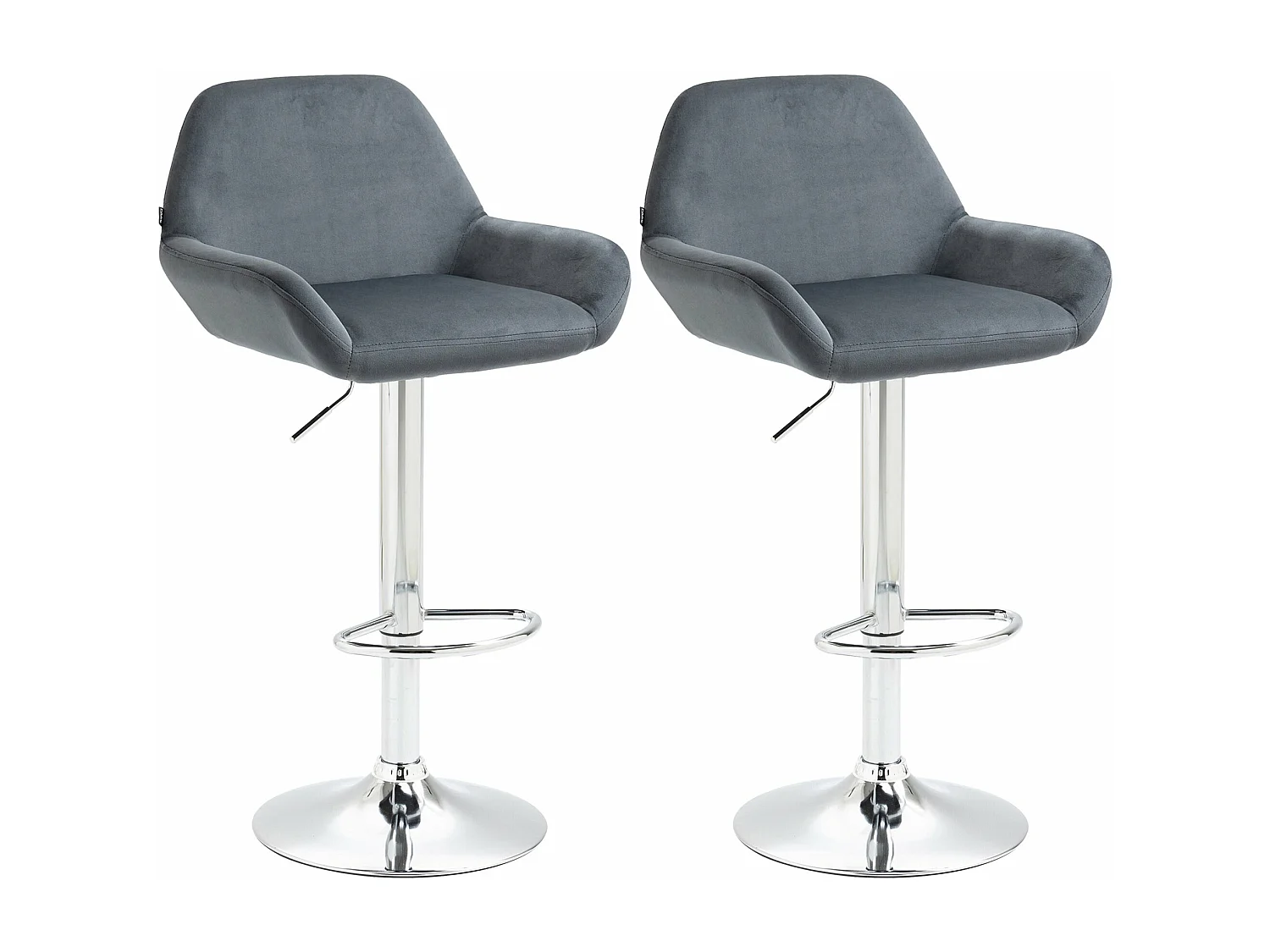 Lot de 2 tabourets métal grise 51 x 52 x 89 cm 10_0004031